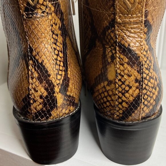 Vionic Womens Clara Boa Leather Snake Print Booties in Espresso Size 7 - Picture 3 of 7